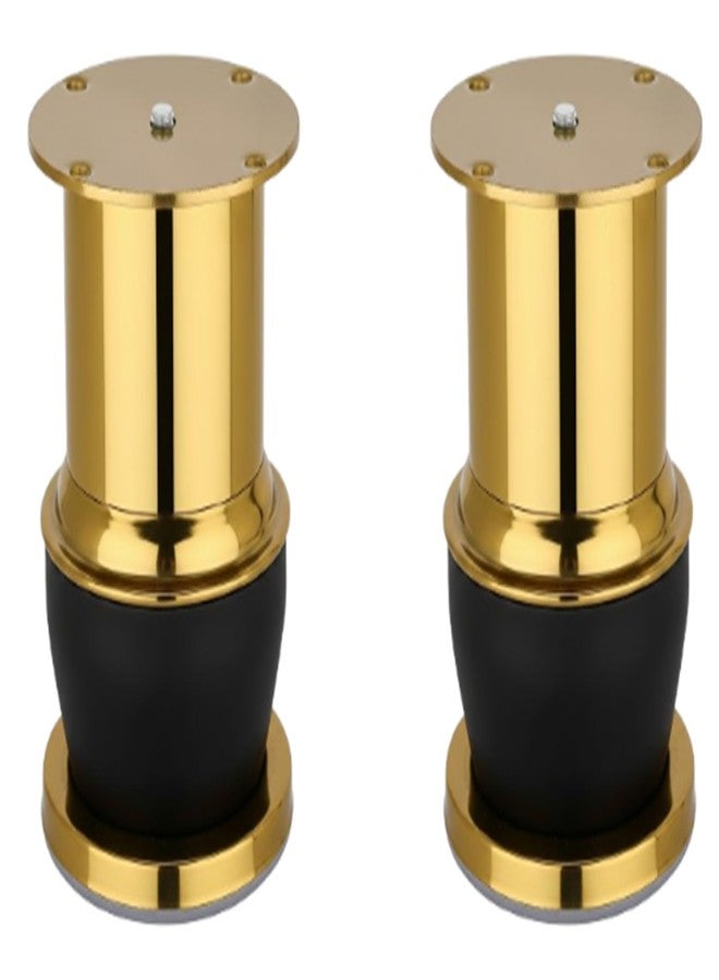 JAGGER JAG411 [ 4" INCH ] Stainless Steel Furniture Support Leg for Sofa, Bed, Cabinet, Wardrobe & Table | SS Strong & Durable Cabinet Support Leg | Easy Fit, Long-Lasting (2, Gold/Black) - Image 1